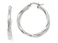FJC Finejewelers Sterling Silver Polished Twisted Hinged Hoop Earrings