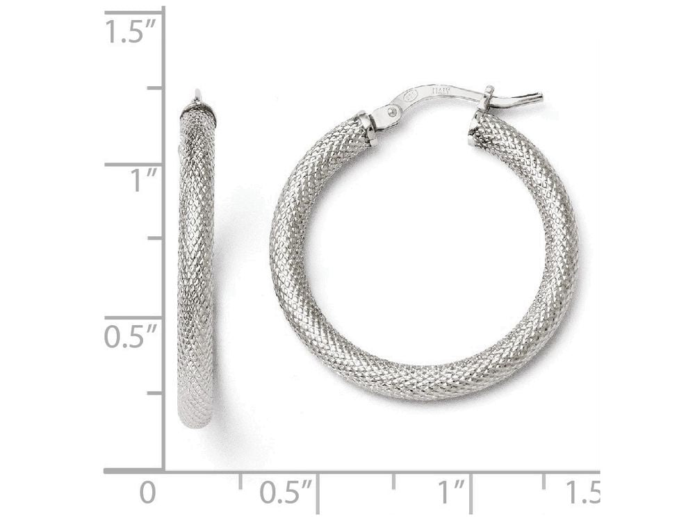 FJC Finejewelers Sterling Silver Textured Hinged Hoop Earrings