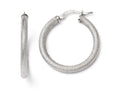FJC Finejewelers Sterling Silver Textured Hinged Hoop Earrings