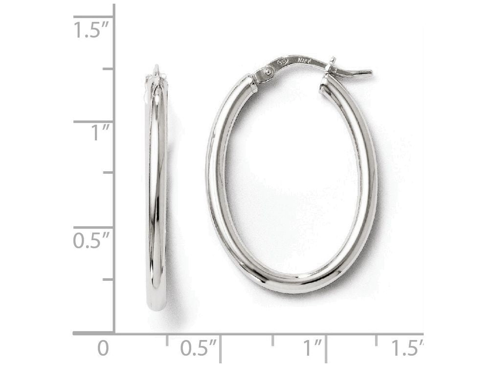 FJC Finejewelers Sterling Silver Polished Oval Hinged Hoop Earrings