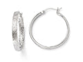 FJC Finejewelers Sterling Silver Rhodium In/out Bright Cut Earrings