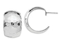 FJC Finejewelers Sterling Silver Polished Hammered Post Earrings