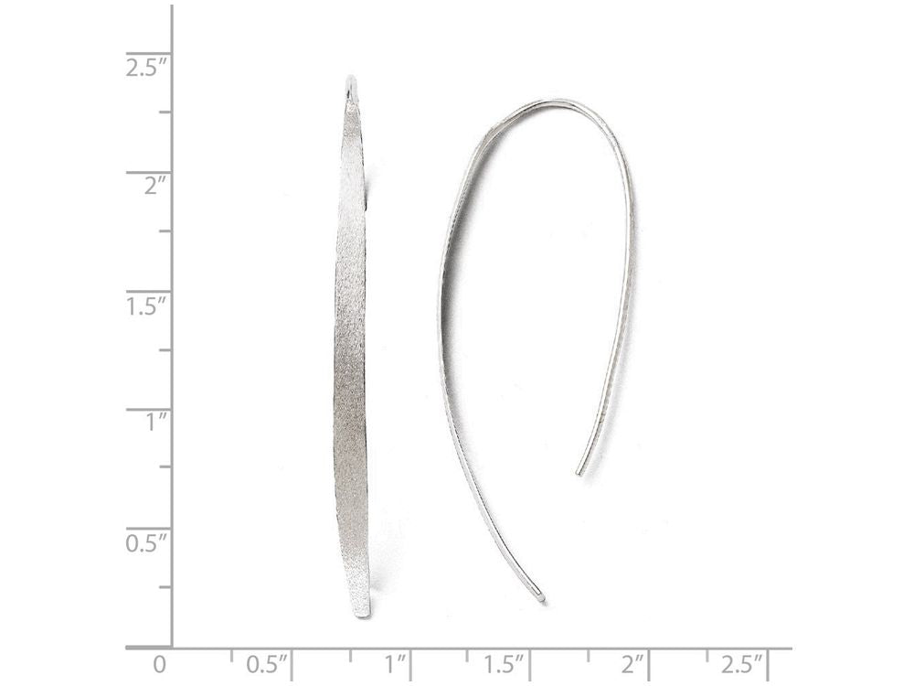 FJC Finejewelers Sterling Silver Rhodium-plated Polished and Brushed Earrings