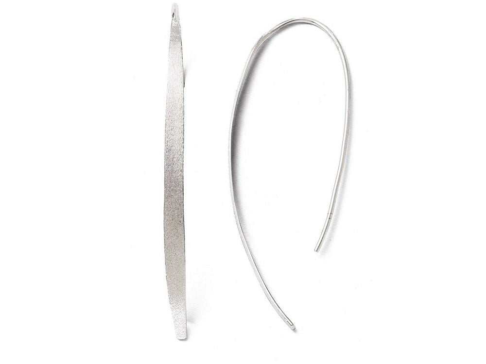 FJC Finejewelers Sterling Silver Rhodium-plated Polished and Brushed Earrings