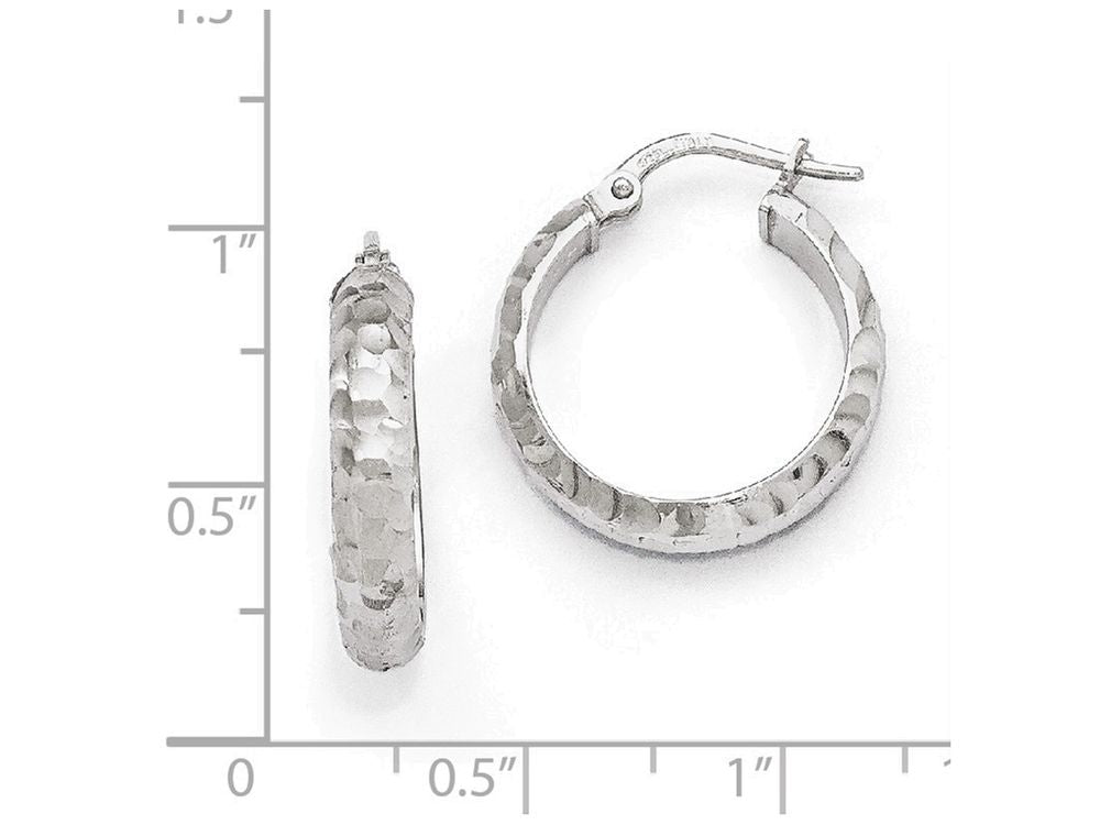 FJC Finejewelers Sterling Silver Radiant Essence Rhodium-plated Hinged Hoop Earrings