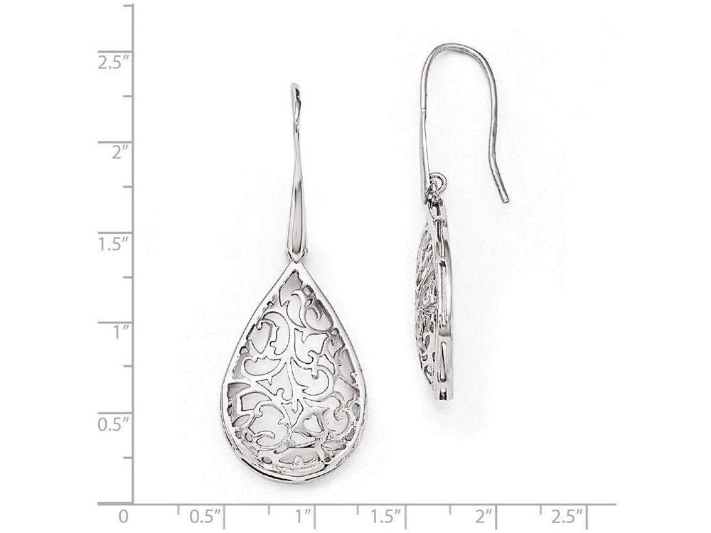 FJC Finejewelers Sterling Silver Polished Cut-out Teardrop Dangle Earrings
