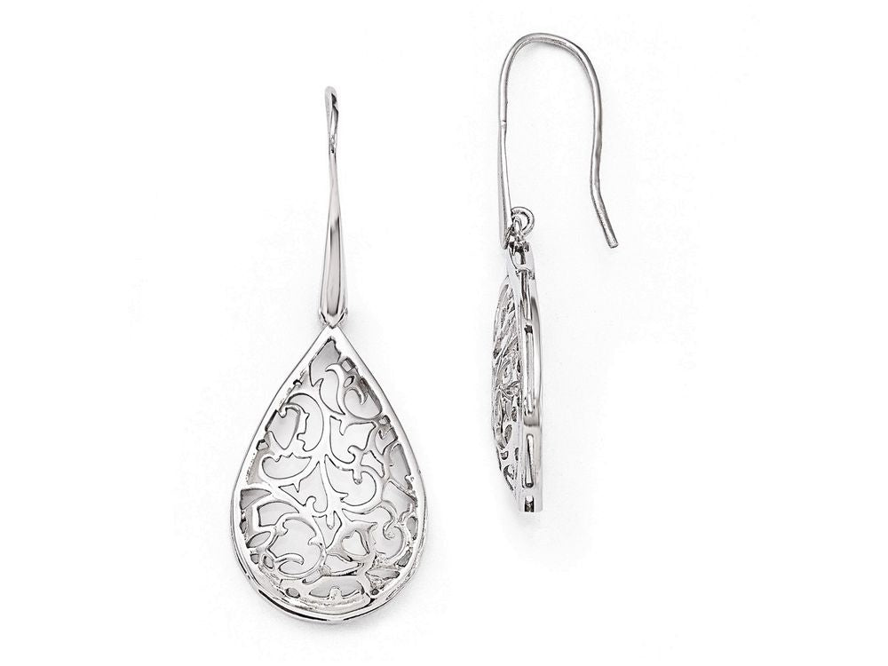 FJC Finejewelers Sterling Silver Polished Cut-out Teardrop Dangle Earrings