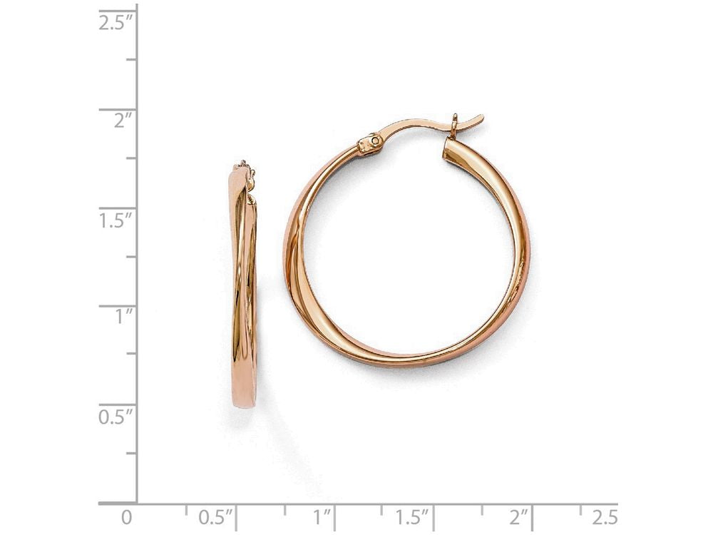 FJC Finejewelers Sterling Silver Rose Plated Polished Hoop Earrings