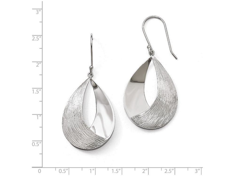 FJC Finejewelers Sterling Silver Polished And Textured Dangle Earrings