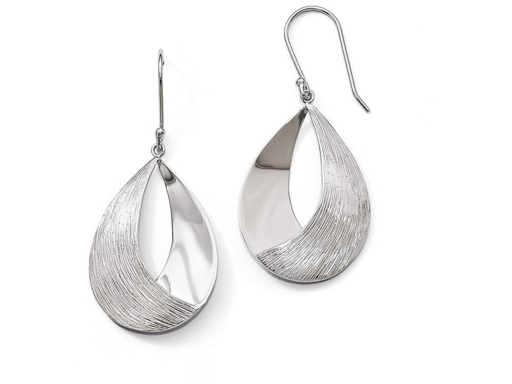 FJC Finejewelers Sterling Silver Polished And Textured Dangle Earrings