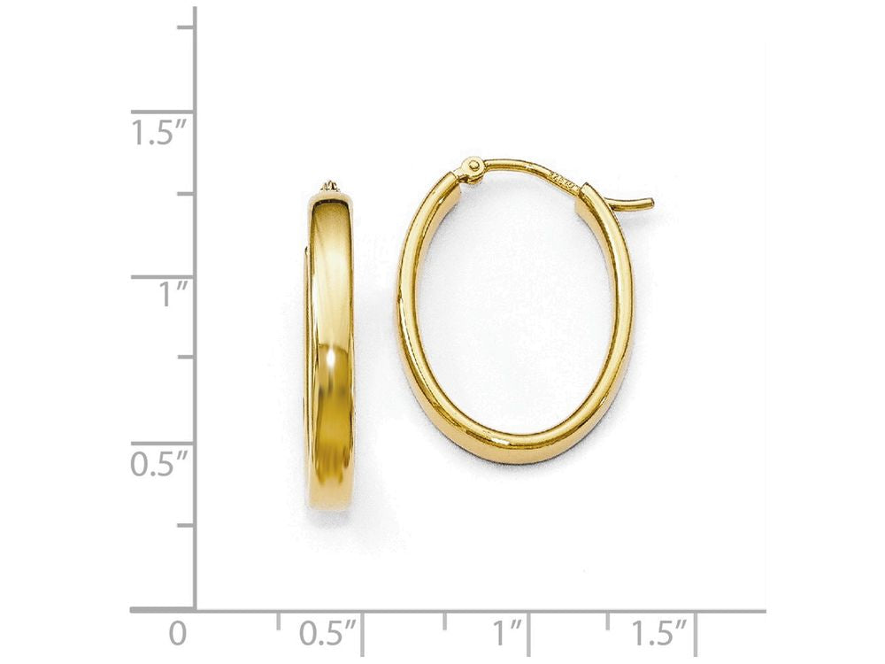 FJC Finejewelers Sterling Silver Plated Polished Oval Hoop Earrings