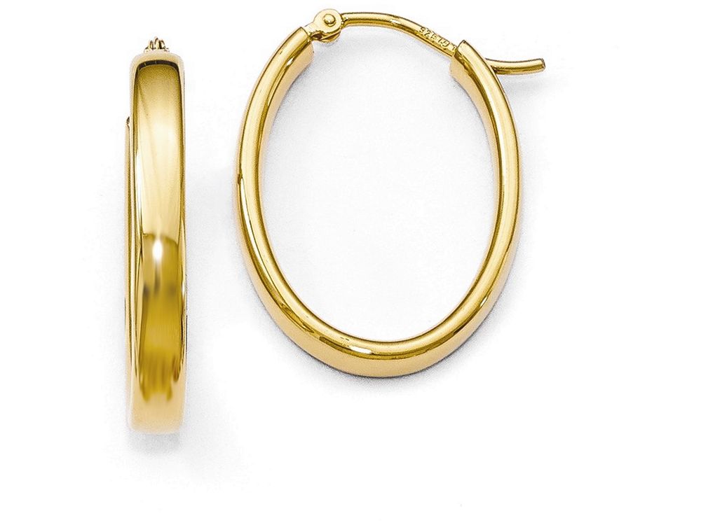 FJC Finejewelers Sterling Silver Plated Polished Oval Hoop Earrings