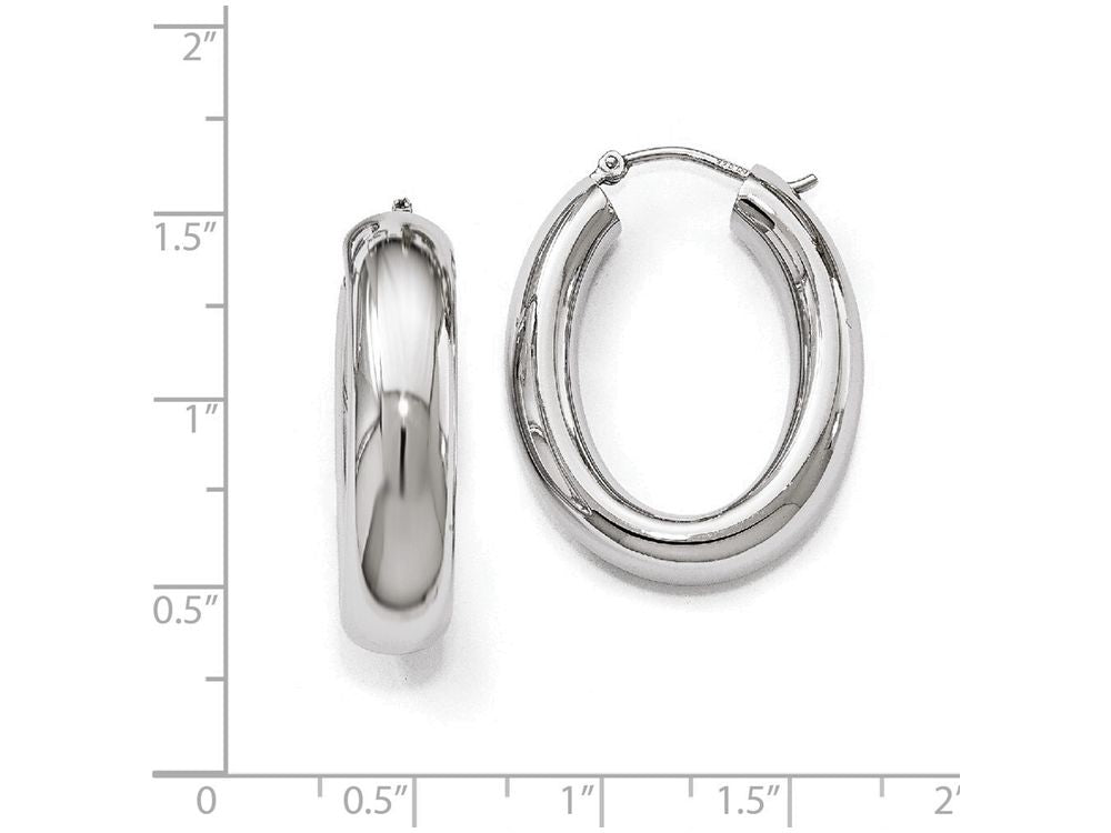 FJC Finejewelers Sterling Silver Polished Oval Hoop Earrings