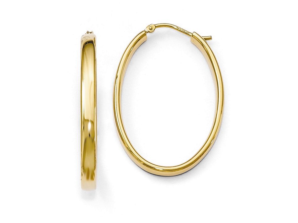 FJC Finejewelers Sterling Silver Plated Polished Oval Hoop Earrings
