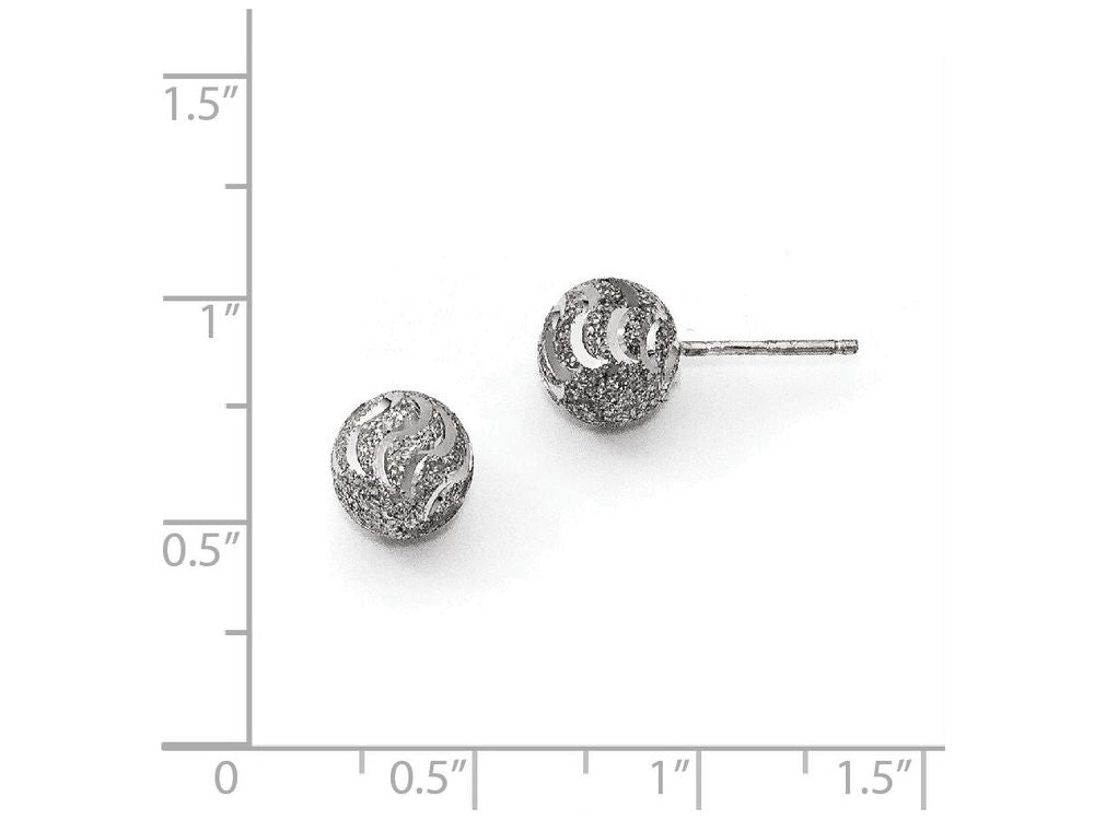 FJC Finejewelers Sterling Silver Laser-cut Ball Post Earrings