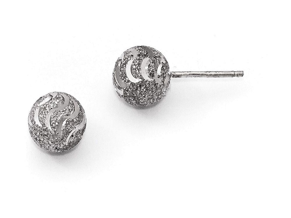 FJC Finejewelers Sterling Silver Laser-cut Ball Post Earrings