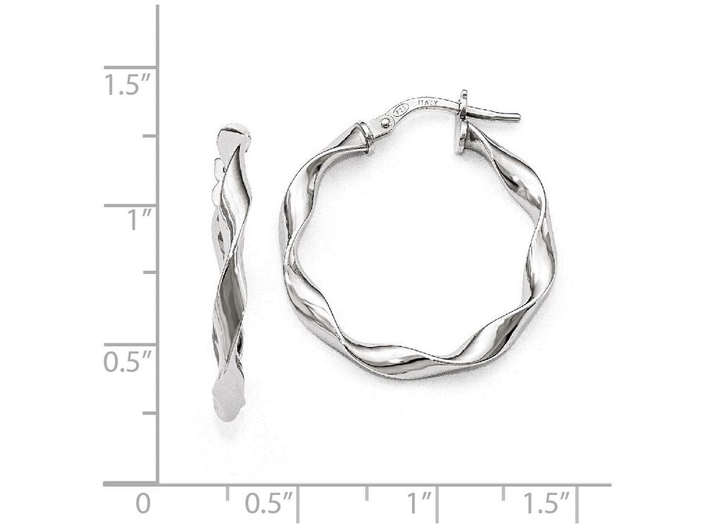 FJC Finejewelers Sterling Silver Polished Twisted Hoop Earrings