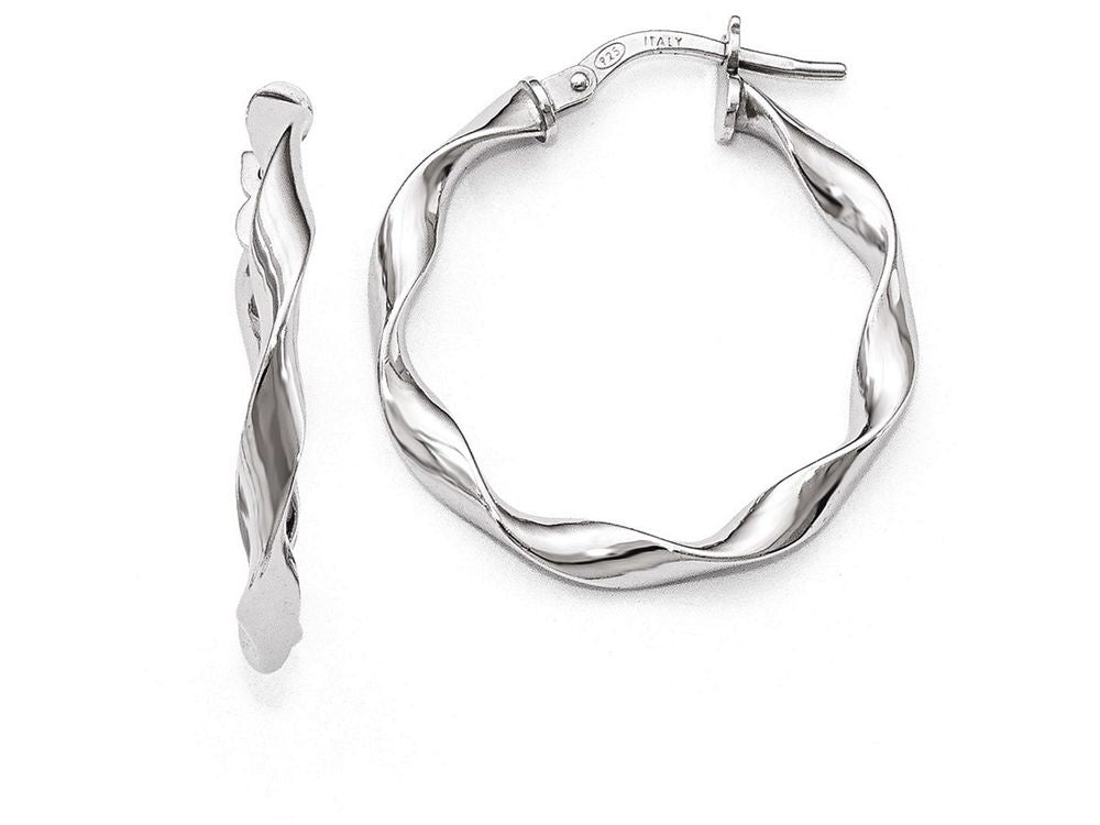 FJC Finejewelers Sterling Silver Polished Twisted Hoop Earrings
