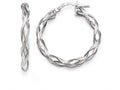 FJC Finejewelers Sterling Silver Polished And Scratch-finish Twisted Hoop Earrings