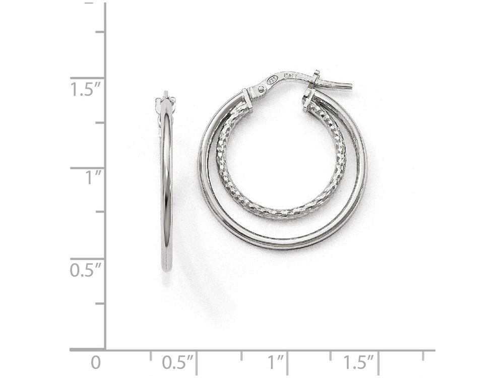 FJC Finejewelers Sterling Silver Polished Bright Cut Hoop Earrings