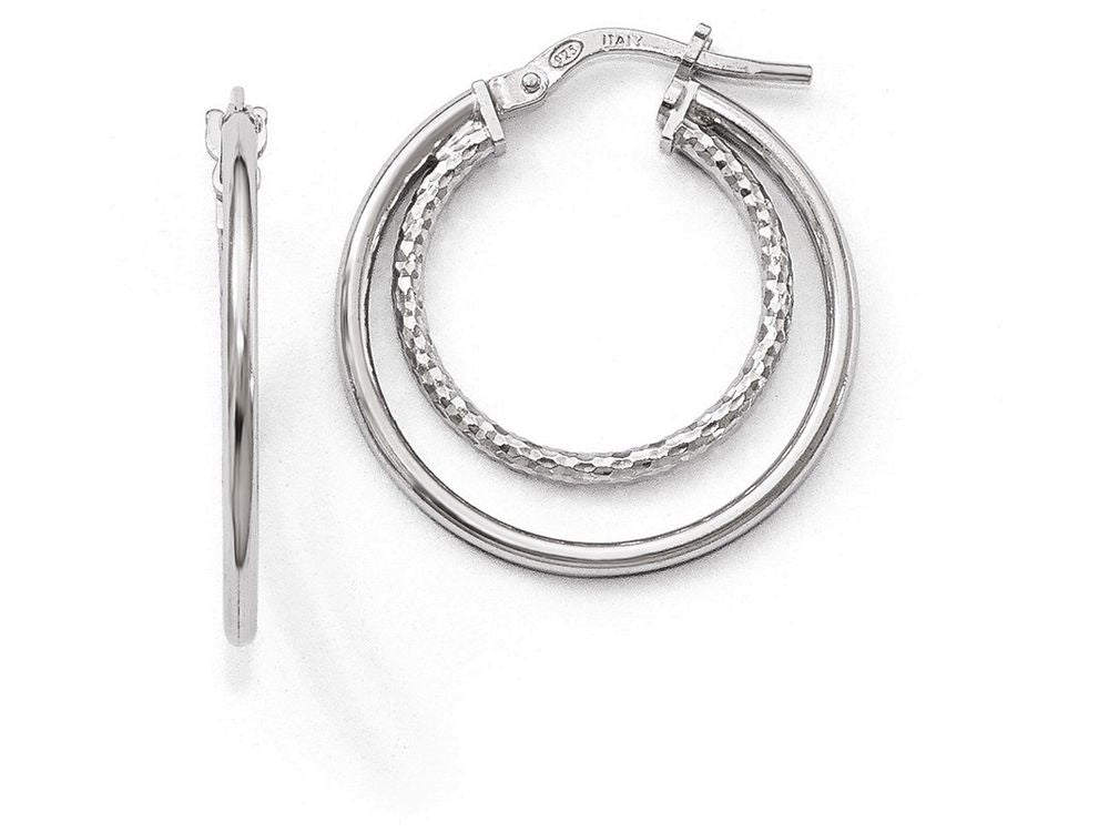 FJC Finejewelers Sterling Silver Polished Bright Cut Hoop Earrings