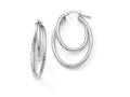 FJC Finejewelers Sterling Silver Polished Bright Cut Oval Hoop Earrings
