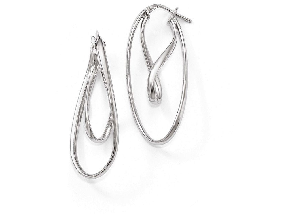 FJC Finejewelers Sterling Silver Polished Twisted Oval Hoop Earrings