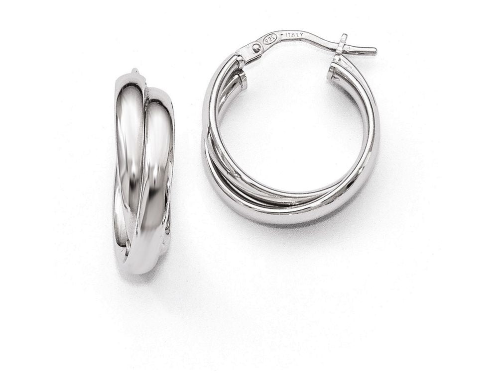 FJC Finejewelers Sterling Silver Polished Twisted Hoop Earrings