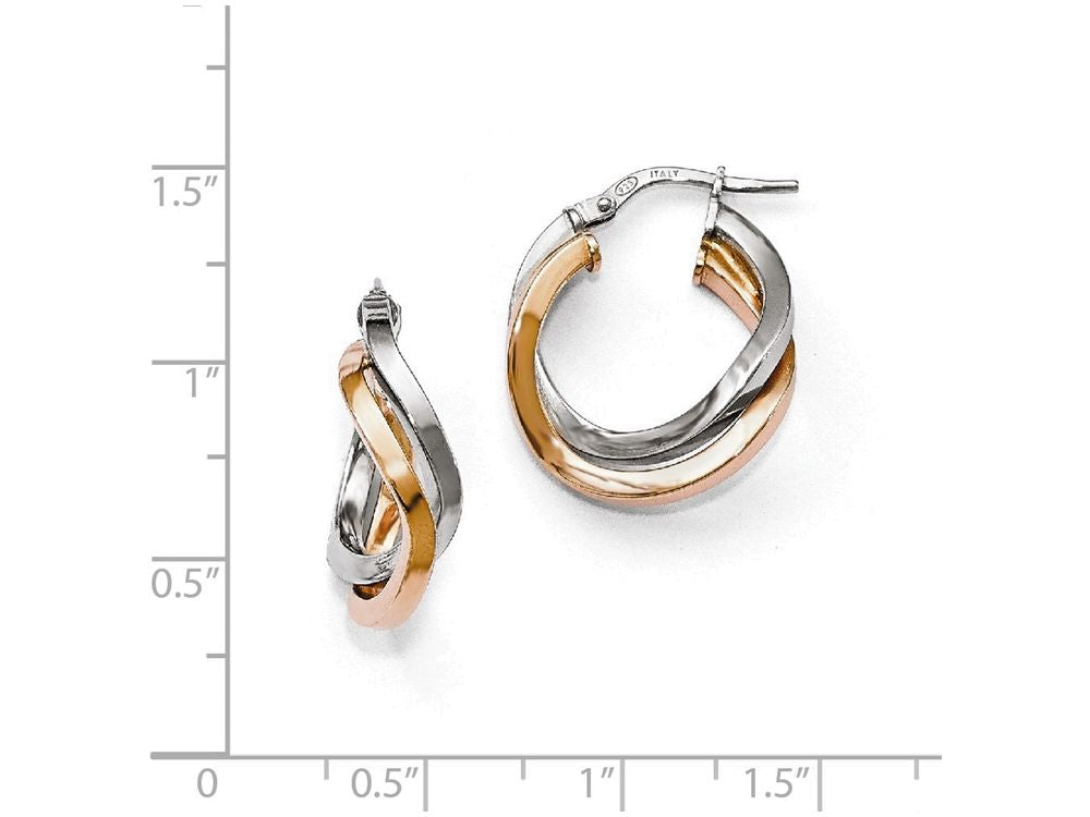 FJC Finejewelers Sterling Silver Rose-tone Polished Hoop Earrings