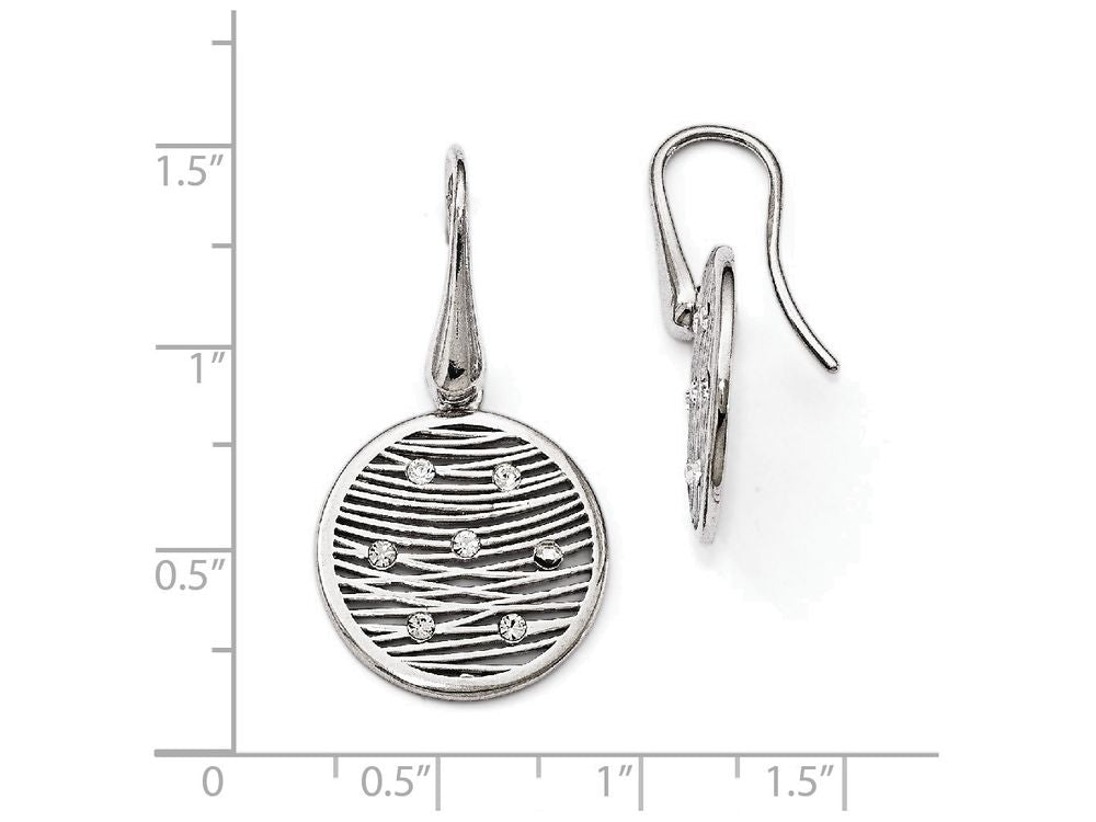 FJC Finejewelers Sterling Silver Polished Preciosa Crystal Earrings