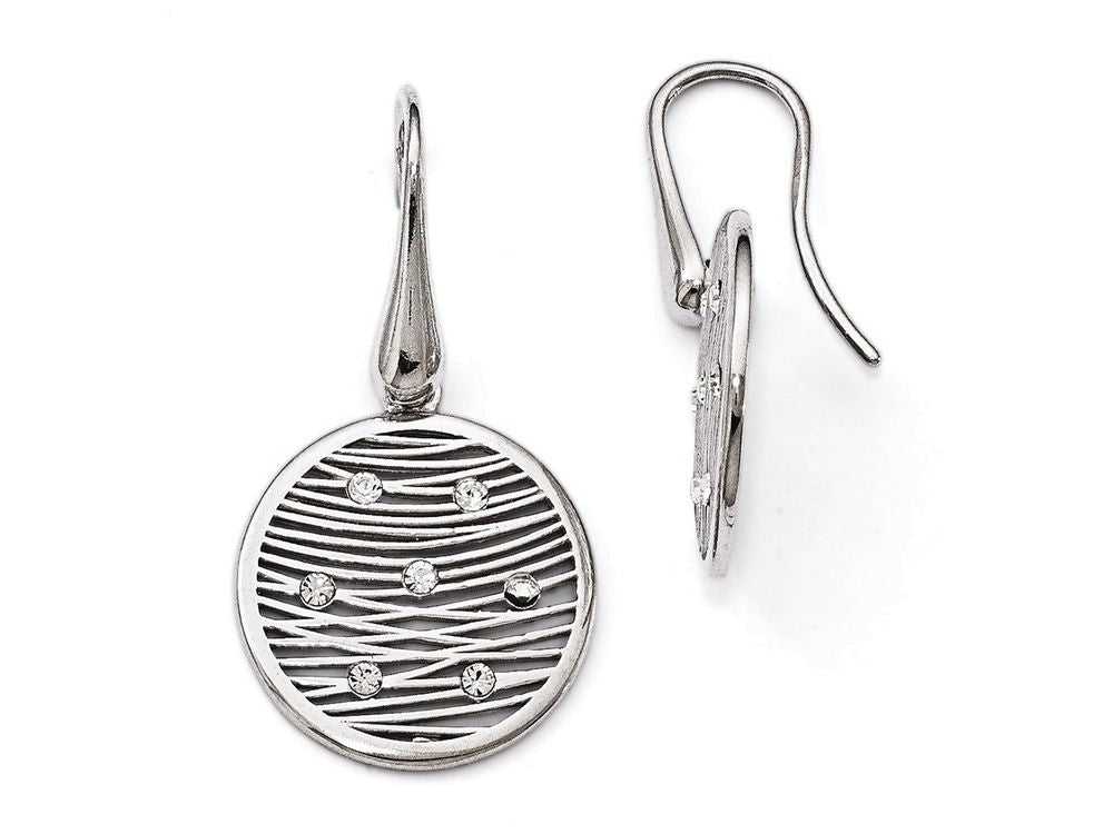 FJC Finejewelers Sterling Silver Polished Preciosa Crystal Earrings