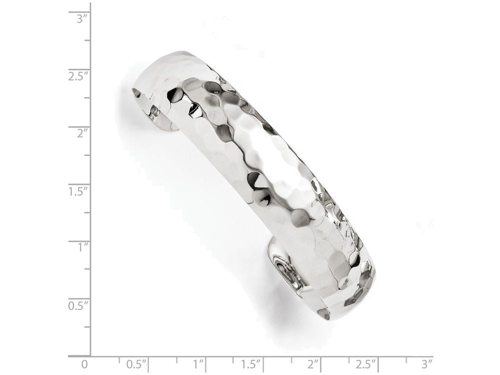 FJC Finejewelers Sterling Silver Polished Hammered Slip-on Bangle