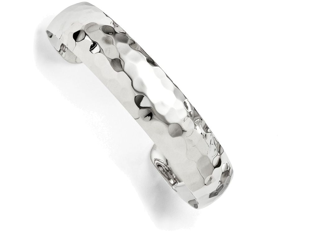 FJC Finejewelers Sterling Silver Polished Hammered Slip-on Bangle