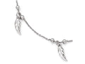 FJC Finejewelers Sterling Silver Polished Feather Anklet W/1in Ext