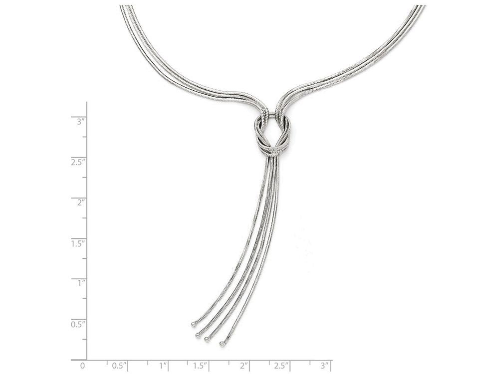 FJC Finejewelers Sterling Silver Polished Fancy Knot Necklace W/2in Ext