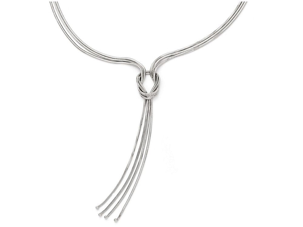 FJC Finejewelers Sterling Silver Polished Fancy Knot Necklace W/2in Ext