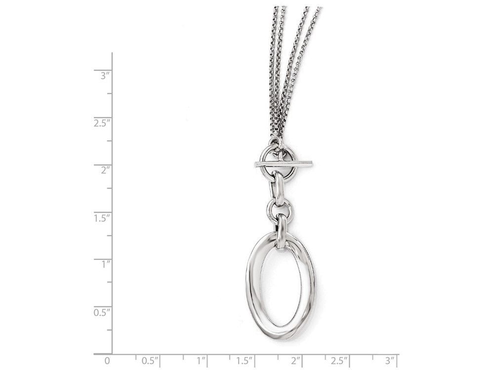 FJC Finejewelers Sterling Silver Polished Fancy 2-strand Toggle Necklace