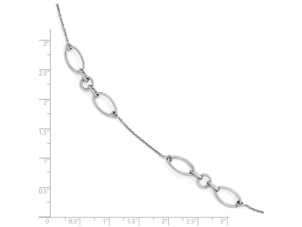 FJC Finejewelers Sterling Silver Fancy Link Anklet 9 With 1in Extention