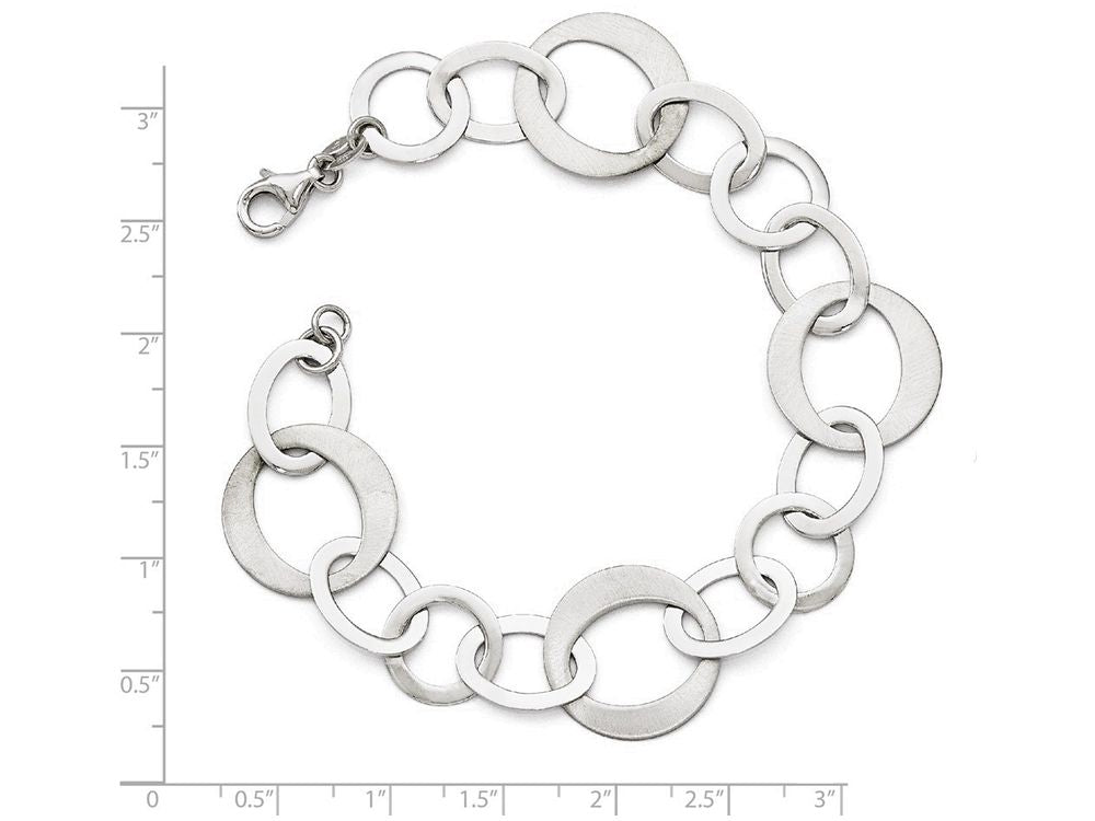FJC Finejewelers Sterling Silver Polished And Brushed Link Bracelet