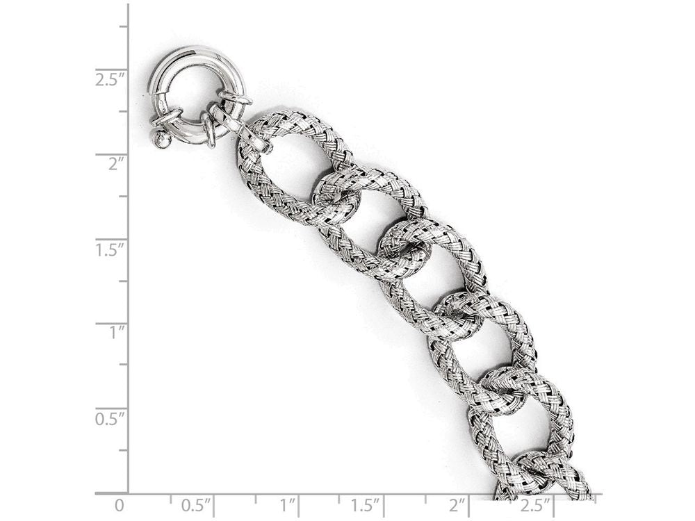 FJC Finejewelers Sterling Silver Polished Textured Bracelet