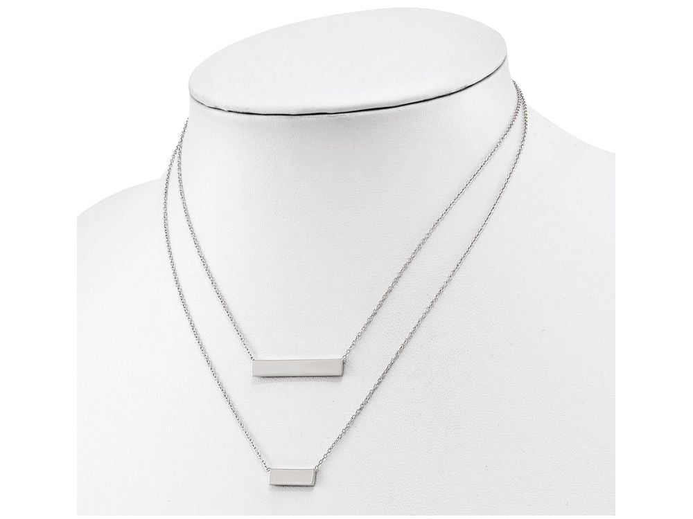 FJC Finejewelers Sterling Silver Double Bar Necklace