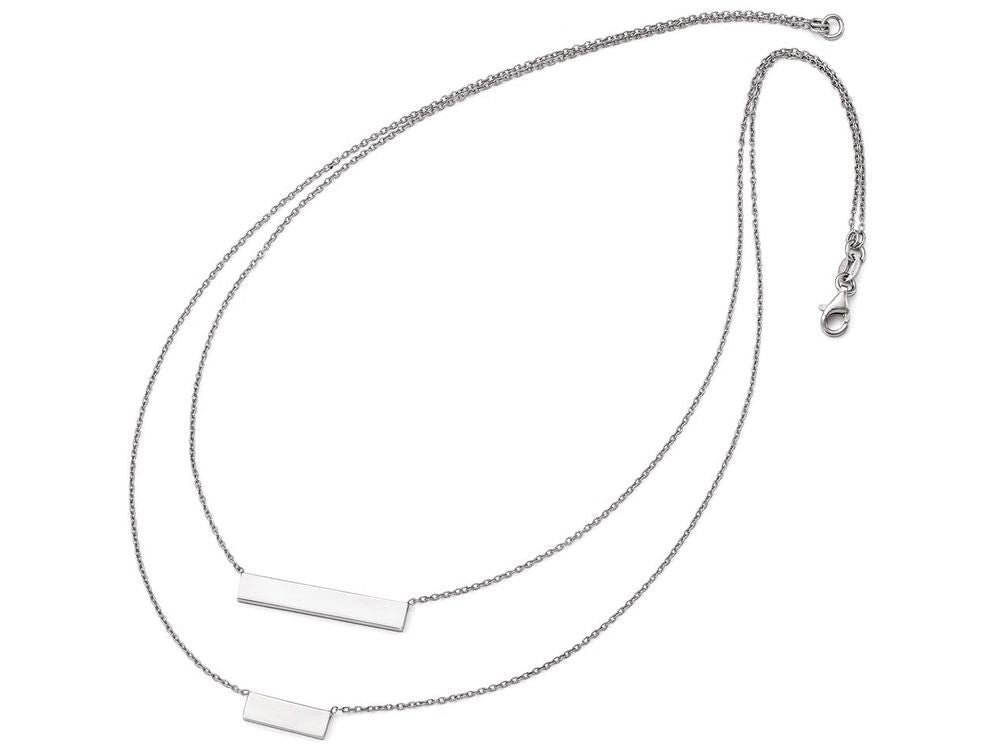 FJC Finejewelers Sterling Silver Double Bar Necklace