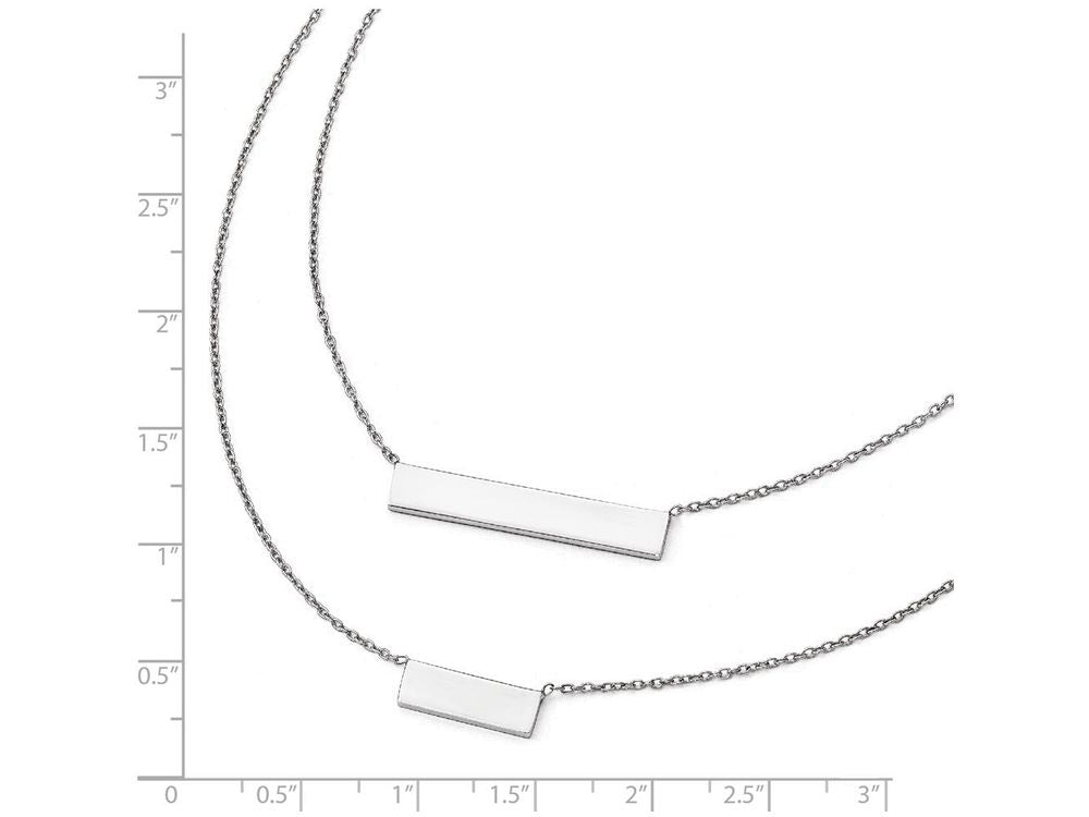 FJC Finejewelers Sterling Silver Double Bar Necklace