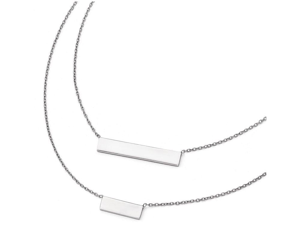FJC Finejewelers Sterling Silver Double Bar Necklace