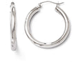 FJC Finejewelers 10k White Gold Polished Hinged Hoop Earrings