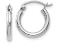 FJC Finejewelers 10k White Gold Polished Hinged Hoop Earrings