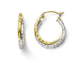 FJC Finejewelers 10k Two-tone Bright Cut Hinged Hoop Earrings