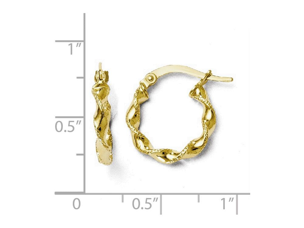 FJC Finejewelers 10k Polished Twisted Hinged Hoop Earrings