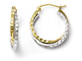 FJC Finejewelers 10k Two-tone Textured Hinged Hoop Earrings