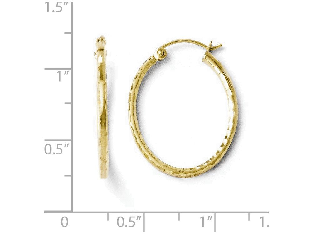 FJC Finejewelers 10k Bright Cut Hinged Hoop Earrings